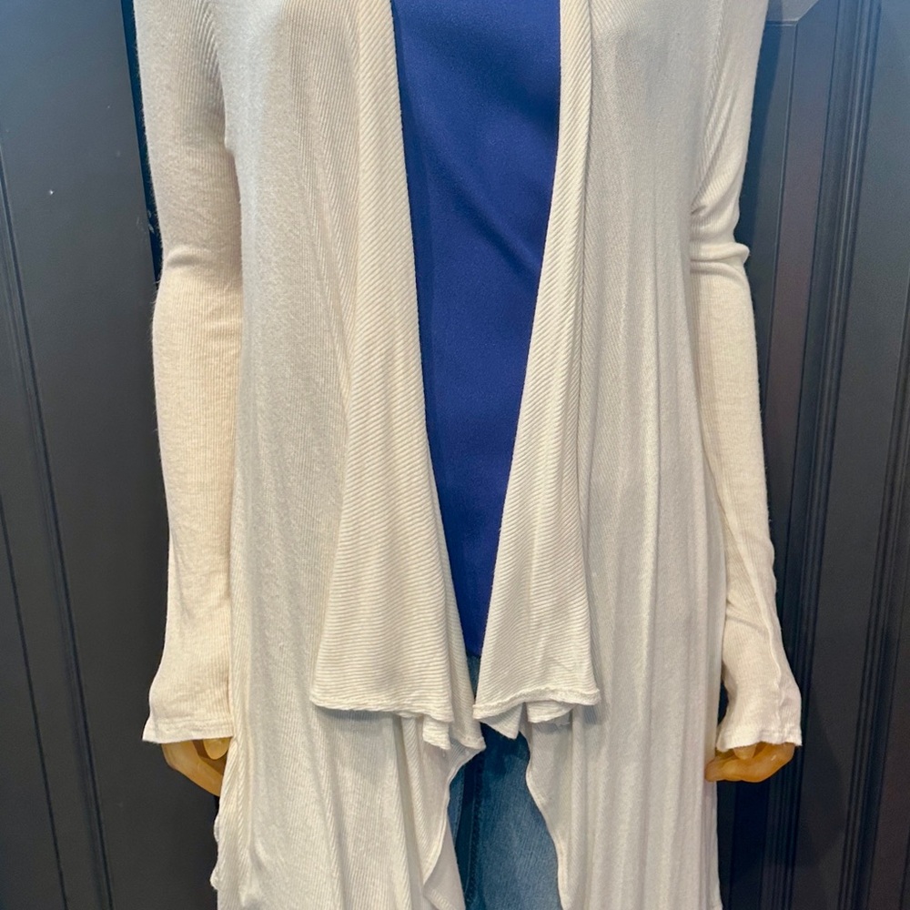 Elegant White Open-Front Women's Sweater